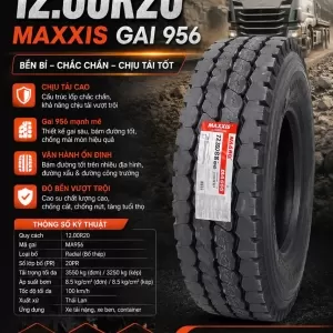 LỐP XE TẢI MAXXIS  12.00R20