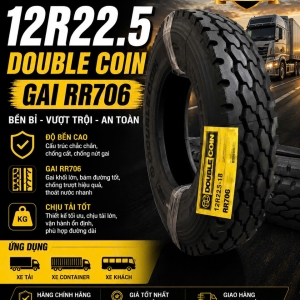  LỐP XE 12R22.5 DOUBLE COIN GAI RR706