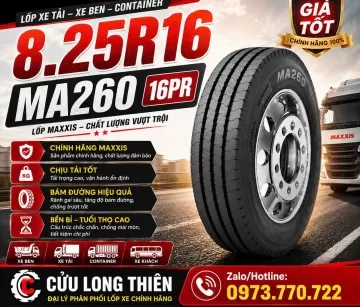 Lốp Xe 8.25R16 MAXXIS 16PR MA260 – Giải Pháp Bền Bỉ
