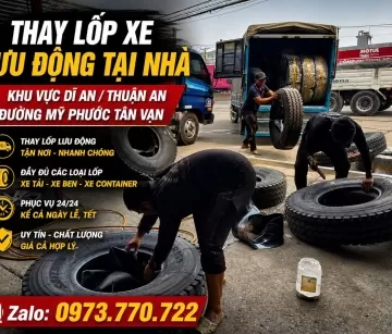 DỊCH VỤ VÁ VỎ XE / CỨU HỘ NHANH CHÓNG TẠI DĨ AN, THUẬN AN, THỦ DẦU MỘT