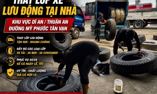 DỊCH VỤ VÁ VỎ XE / CỨU HỘ NHANH CHÓNG TẠI DĨ AN, THUẬN AN, THỦ DẦU MỘT