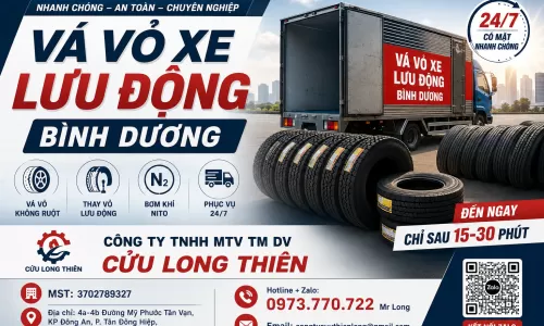 SĂM LỐP XE CỬU LONG THIÊN / DỊCH VỤ VÁ VỎ LƯU ĐỘNG 